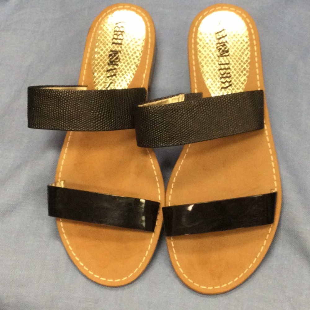 EUC Sam & Libby Black Slides, 8.5